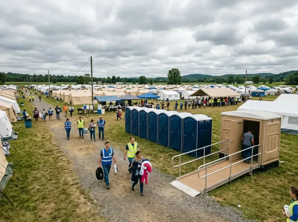 disaster-relief-camp-restrooms-010 — frequently asked questions, Dumpster & Portable Bathrooms Rental in State Line, PA